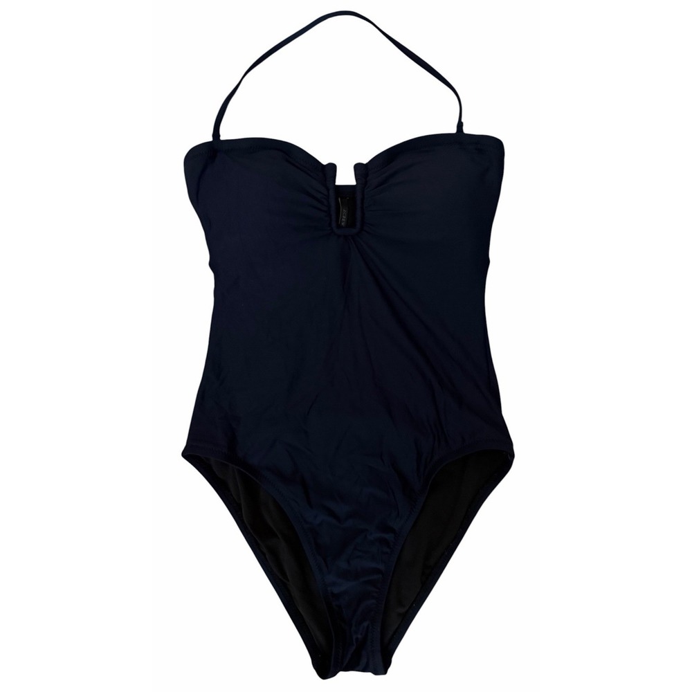 J.Crew U Ring Bandeau One-Piece Swimsuit Navy Blue Women's Size Small